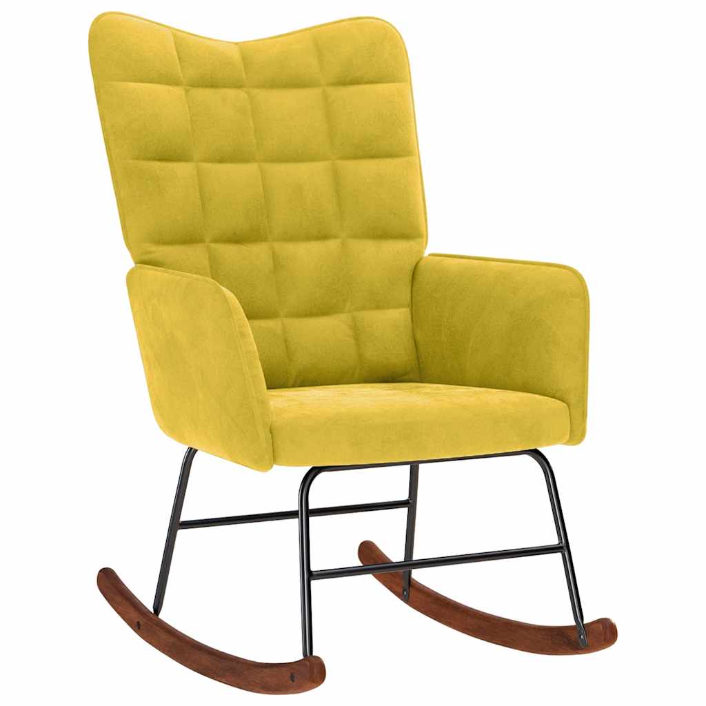 Schommelstoel fluweel geel is nu te koop bij PeponiXL, paradijselijk wonen!