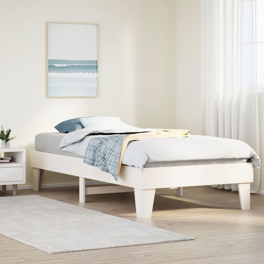 Bedframe zonder matras massief grenenhout wit 75x190 cm is nu te koop bij PeponiXL, paradijselijk wonen!
