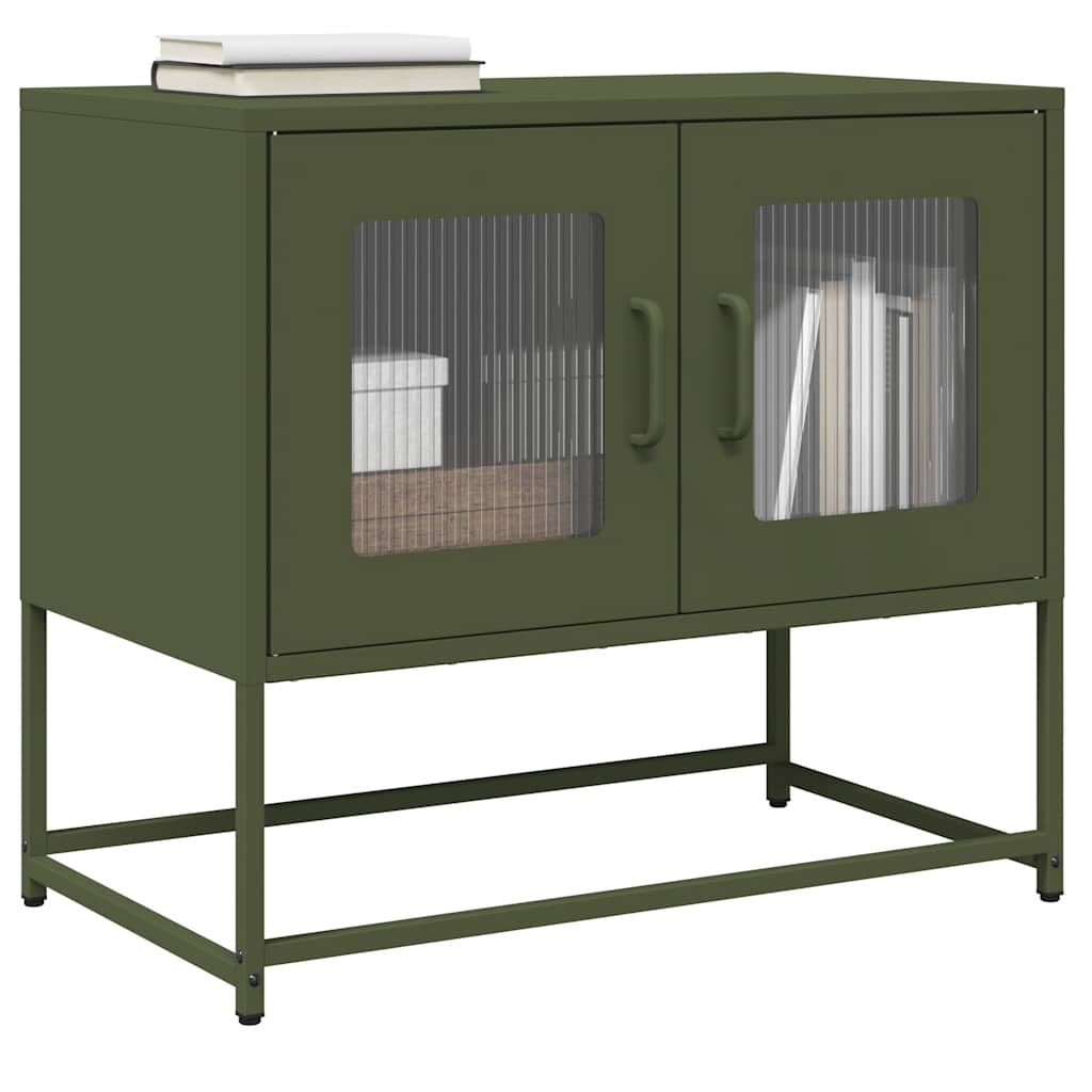Tv-meubel 68x39x60,5 cm koudgewalst staal olijfgroen is nu te koop bij PeponiXL, paradijselijk wonen!