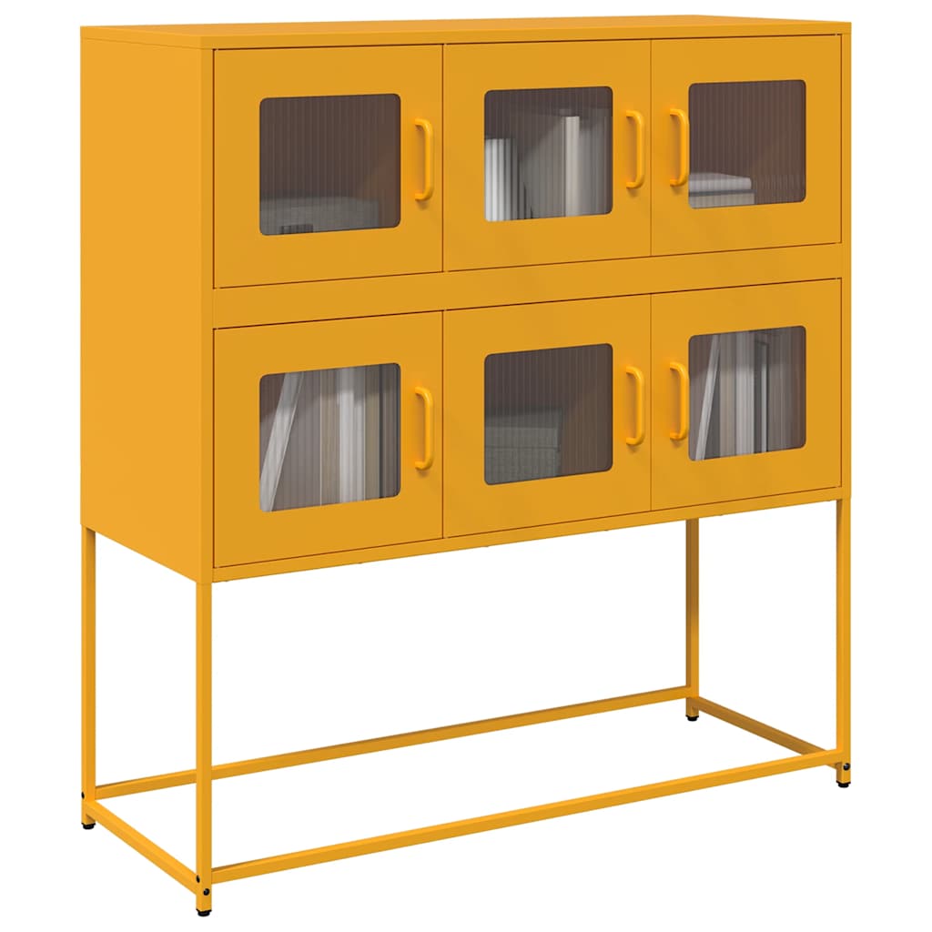 Dressoir 100,5x39x107 cm koudgewalst staal mosterdgeel is nu te koop bij PeponiXL, paradijselijk wonen!