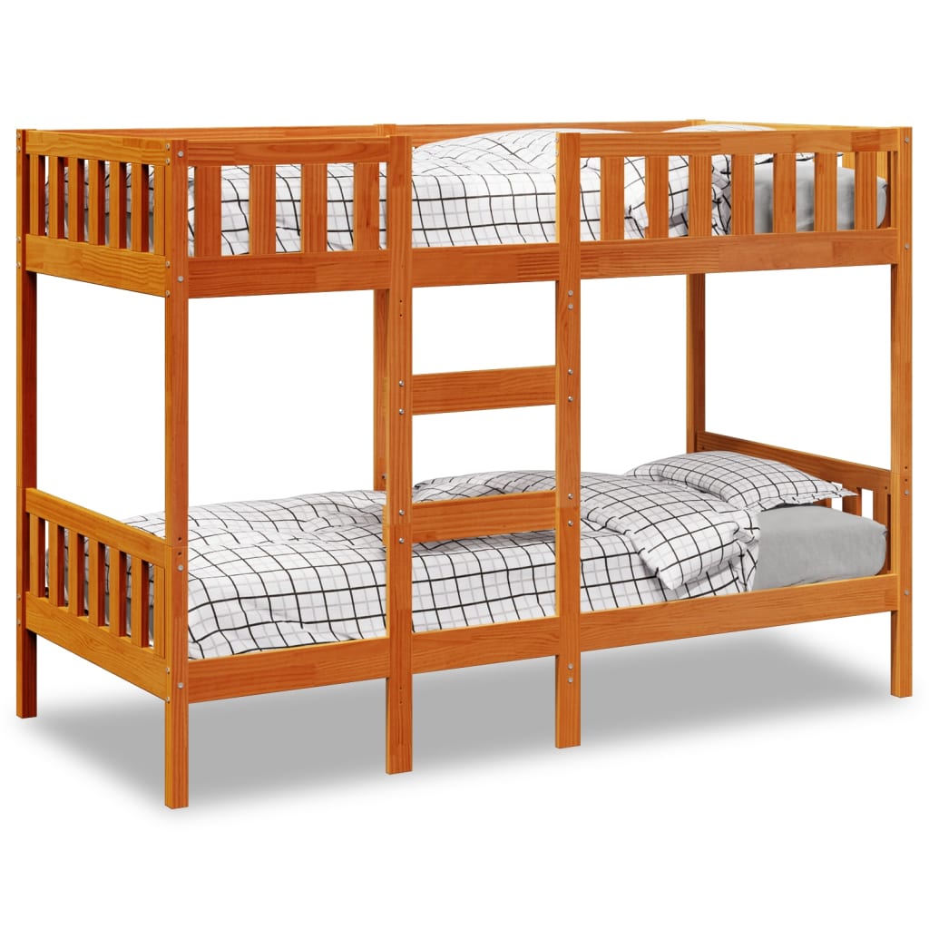 Stapelbed massief grenenhout wasbruin 90x200 cm is nu te koop bij PeponiXL, paradijselijk wonen!