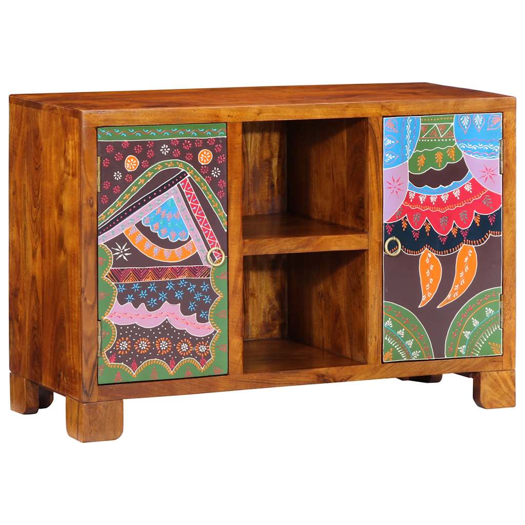 Dressoir 90x35x60 massief acaciahout veelkleurig is nu te koop bij PeponiXL, paradijselijk wonen!