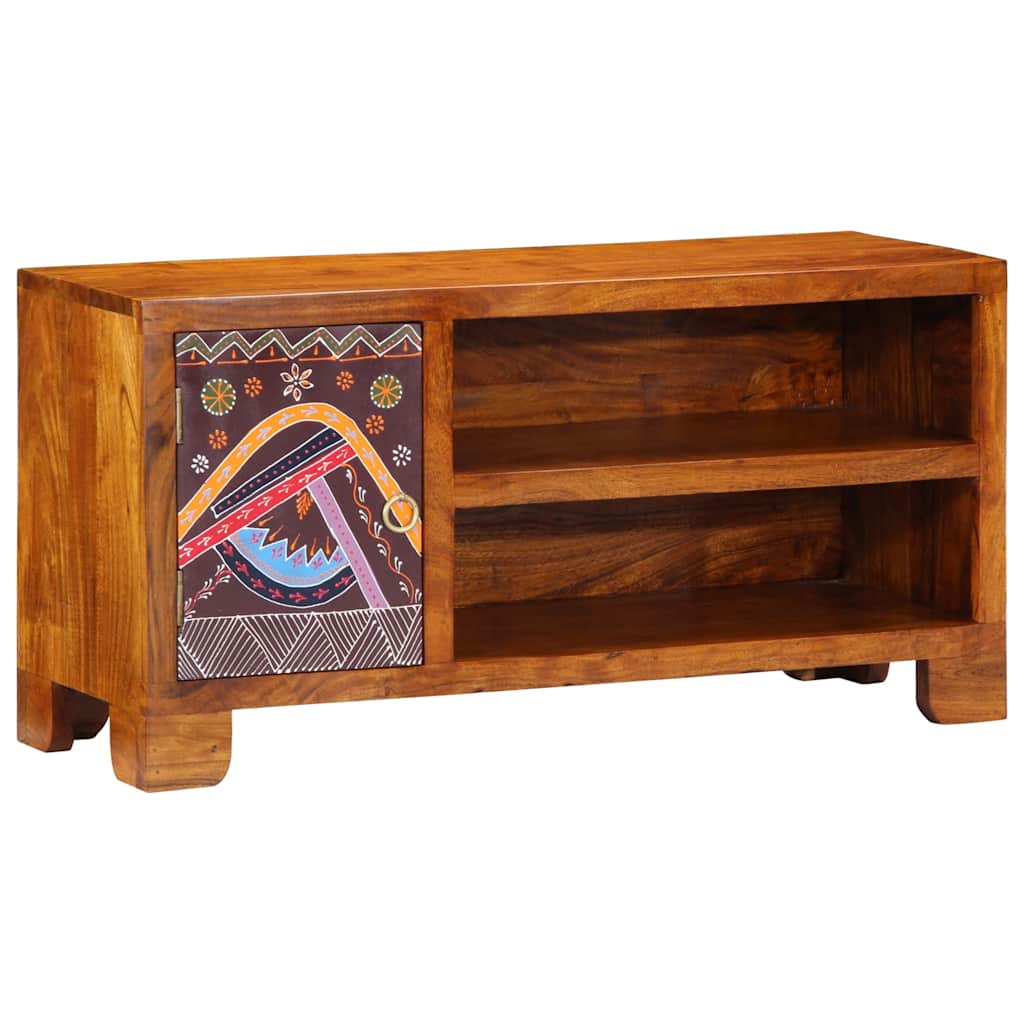 TV-meubel 90x30x45 massief acaciahout meerkleurig is nu te koop bij PeponiXL, paradijselijk wonen!