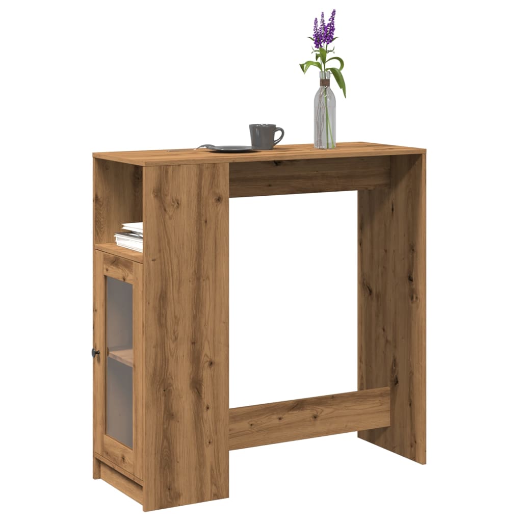 Bartafel met rekken 101x40x103,5 cm hout artisanaal eikenkleur is nu te koop bij PeponiXL, paradijselijk wonen!
