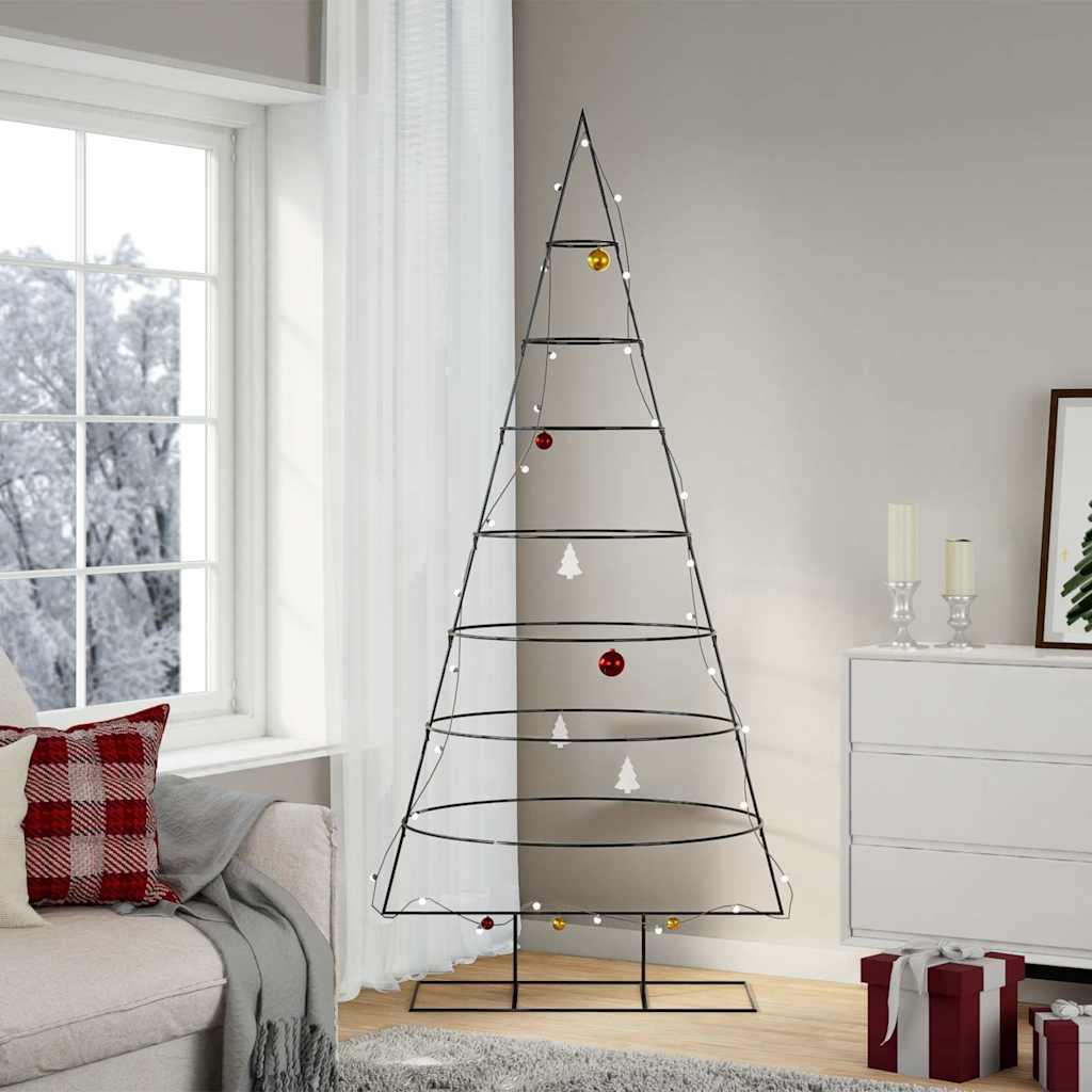 Kerstdecoratie kerstboom 210 cm metaal zwart is nu te koop bij PeponiXL, paradijselijk wonen!