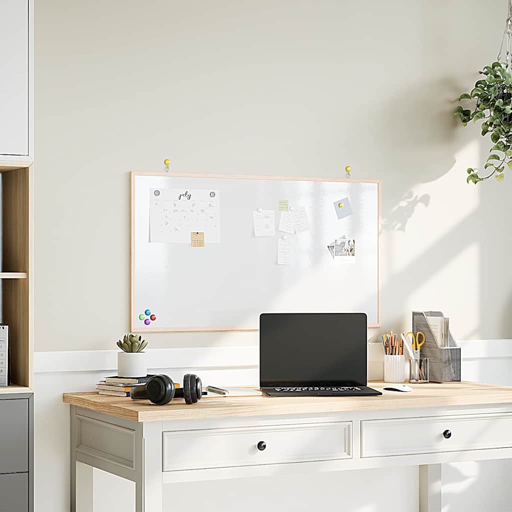 Magnetisch whiteboard met massief grenenhouten frame 100x55 cm is nu te koop bij PeponiXL, paradijselijk wonen!