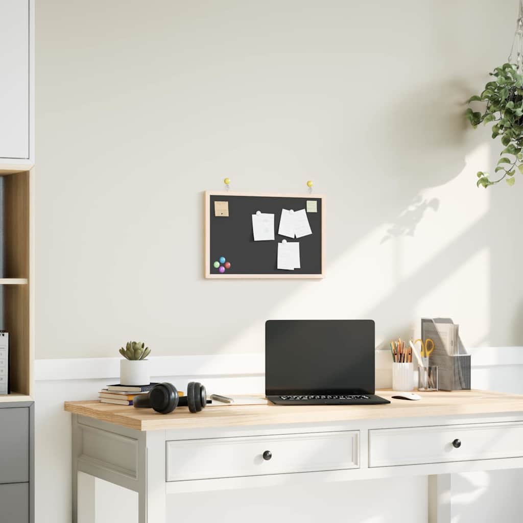 Krijtbord met massief grenenhouten frame 40x30 cm zwart is nu te koop bij PeponiXL, paradijselijk wonen!
