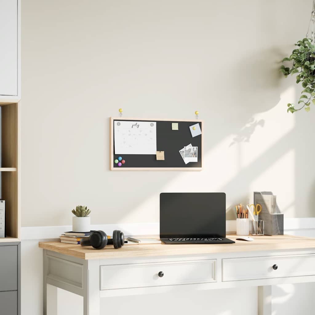 Krijtbord met massief grenenhouten frame zwart 60x30 cm is nu te koop bij PeponiXL, paradijselijk wonen!
