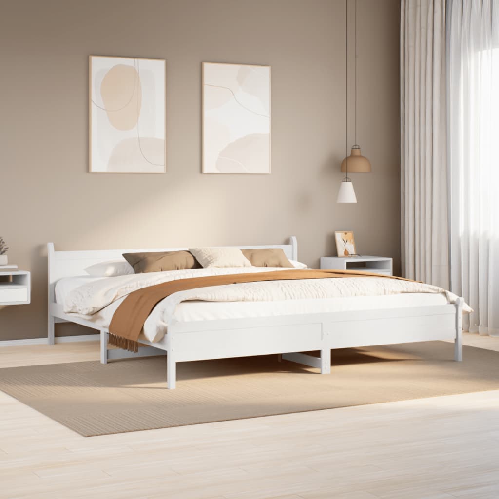 Bedframe zonder matras massief grenenhout wit 180x200 cm is nu te koop bij PeponiXL, paradijselijk wonen!