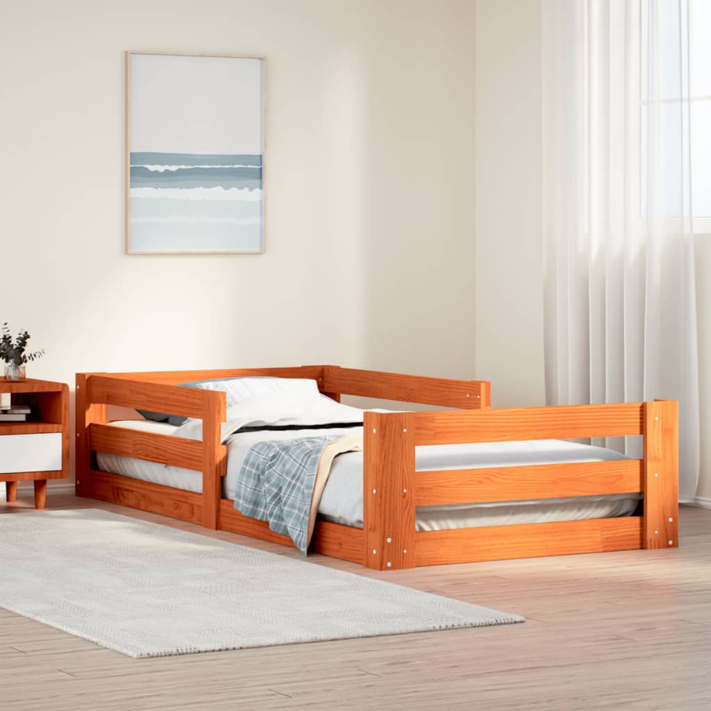 Bedframe zonder matras massief grenenhout wasbruin 100x200 cm is nu te koop bij PeponiXL, paradijselijk wonen!