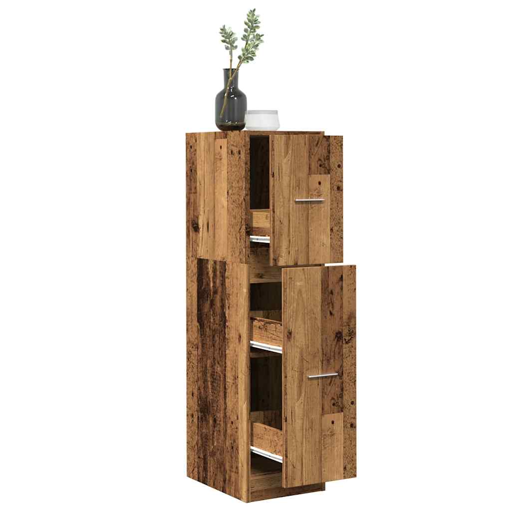 Apothekerskast 30x41x118 cm bewerkt hout oud houtkleurig is nu te koop bij PeponiXL, paradijselijk wonen!