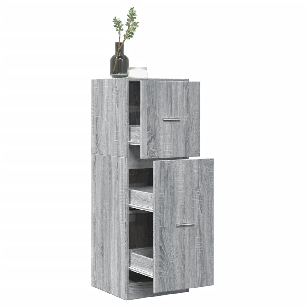 Apothekerskast 40x41x118 cm bewerkt hout grijs sonoma eiken is nu te koop bij PeponiXL, paradijselijk wonen!