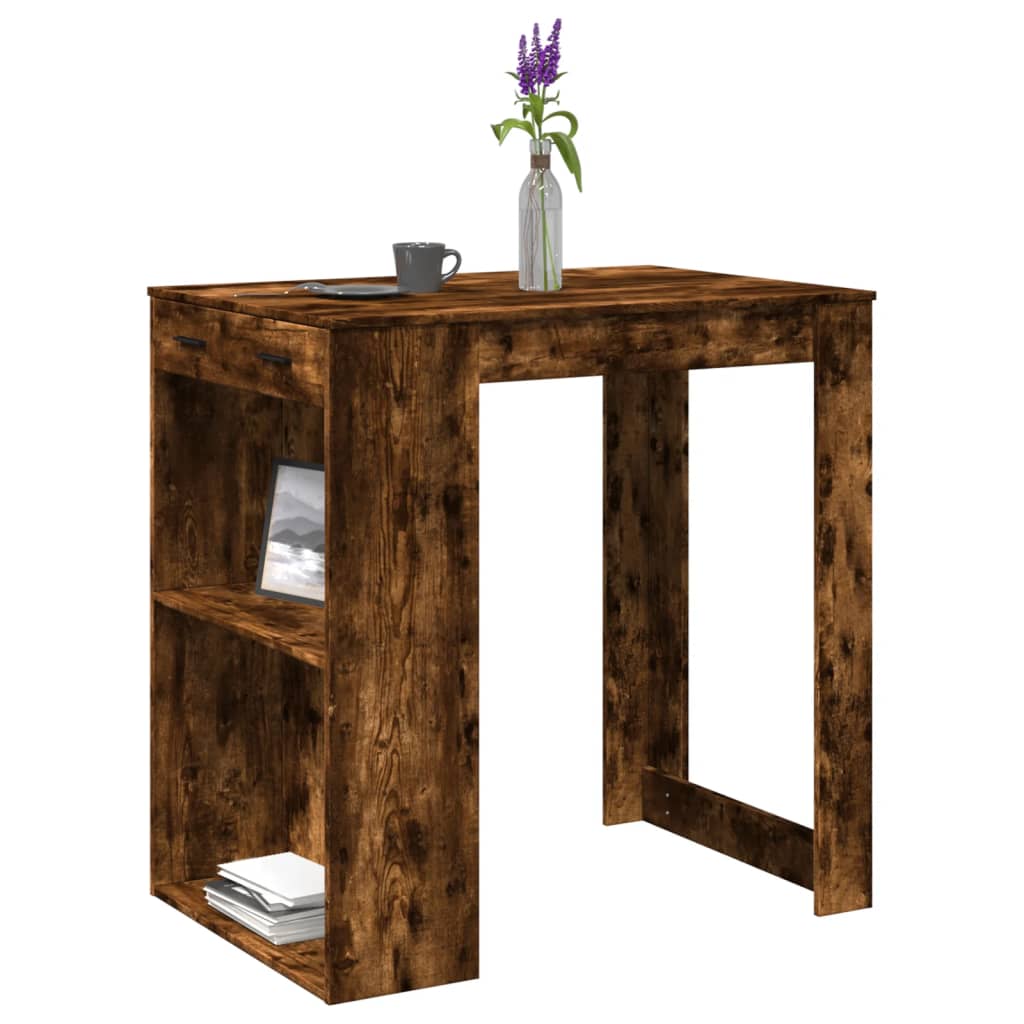 Bartafel 102x70x103,5 cm bewerkt hout gerookt eikenkleurig is nu te koop bij PeponiXL, paradijselijk wonen!