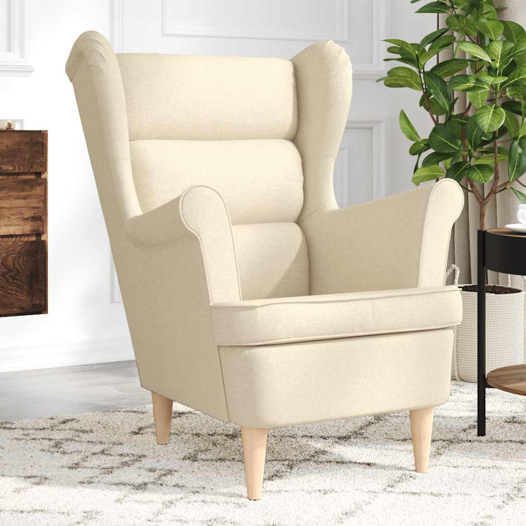 Fauteuil 74x84x100 cm stof crèmekleurig is nu te koop bij PeponiXL, paradijselijk wonen!
