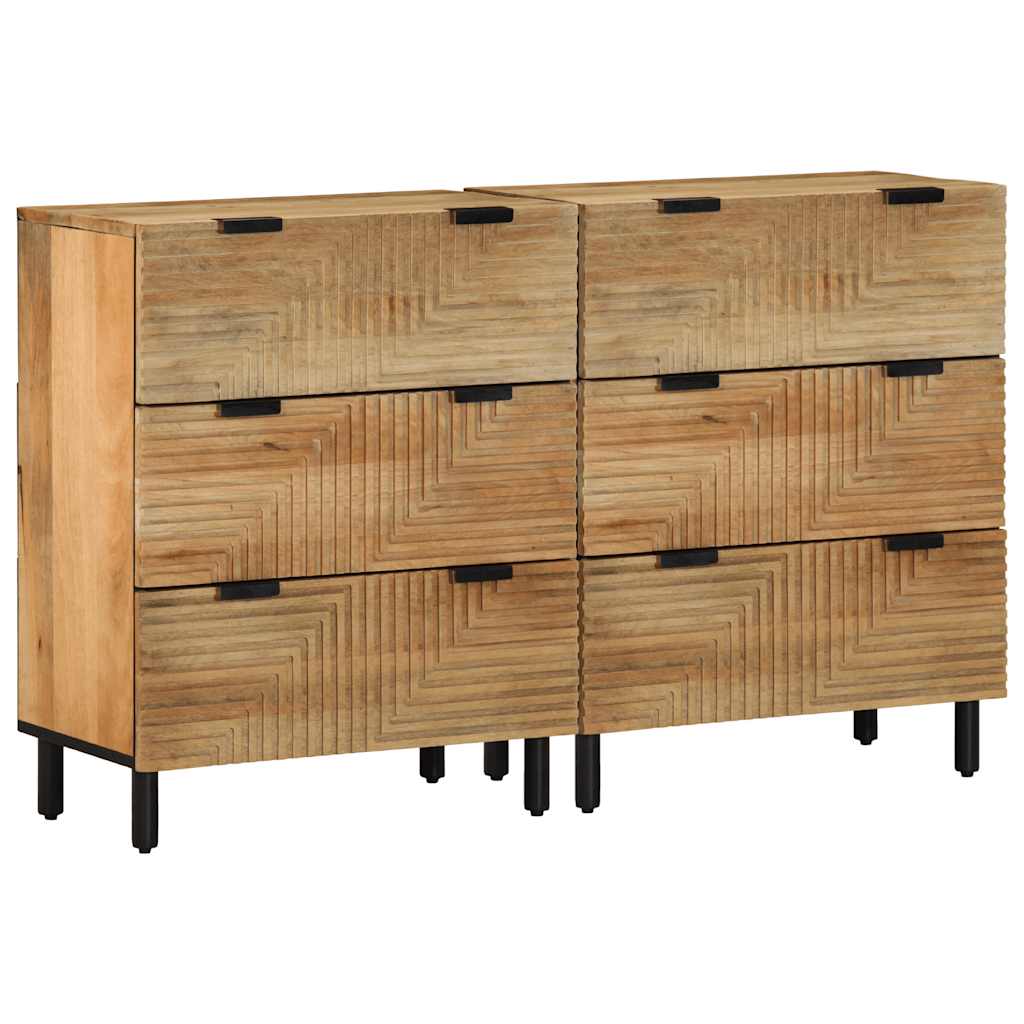 Dressoirs 2 st 60x33x75 cm massief mango bruin is nu te koop bij PeponiXL, paradijselijk wonen!