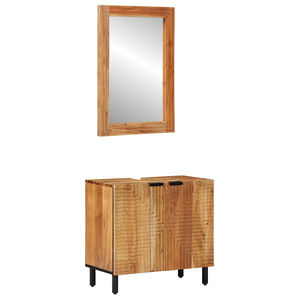 Badkamerkastenset 2 st Naturel 62 x 33 x 58 cm is nu te koop bij PeponiXL, paradijselijk wonen!