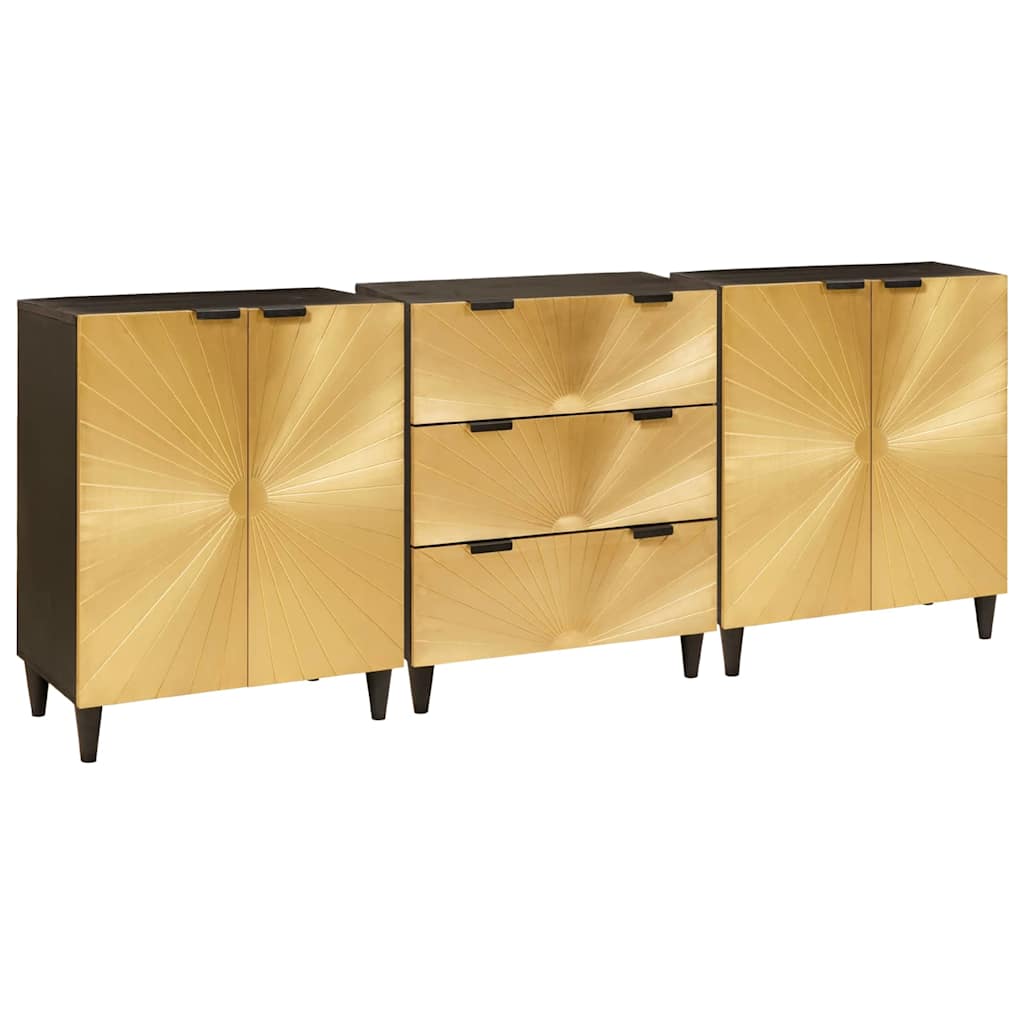 vidaXL Dressoir set 3 st 180 x 33 x 75 cm Massief Mango Hout