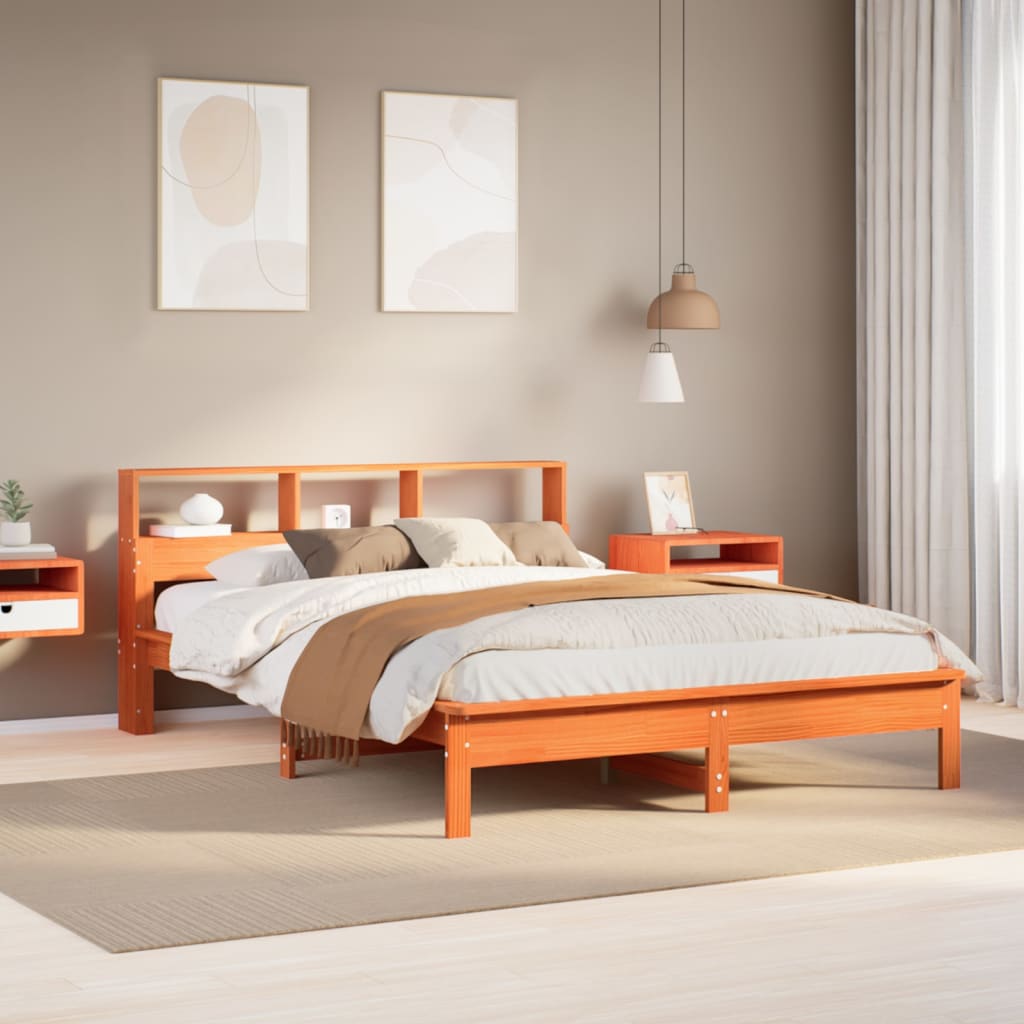 Bedframe zonder matras massief grenenhout wasbruin 160x200 cm is nu te koop bij PeponiXL, paradijselijk wonen!
