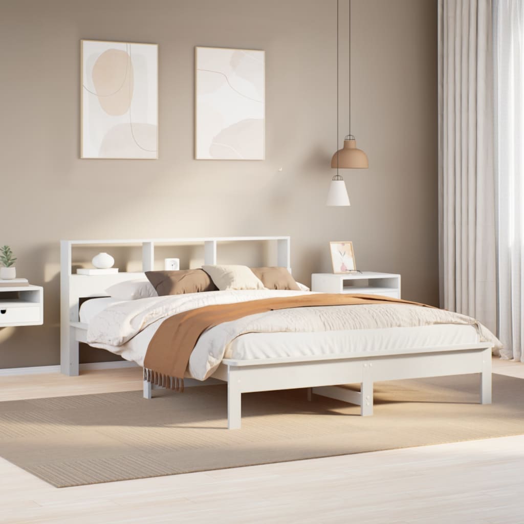 Bedframe zonder matras massief grenenhout wit 140x200 cm is nu te koop bij PeponiXL, paradijselijk wonen!