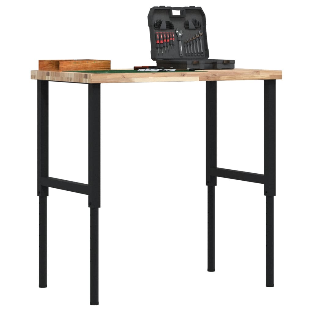 Werkbank rechthoekig 100x60x(73-99,5) cm massief acaciahout is nu te koop bij PeponiXL, paradijselijk wonen!