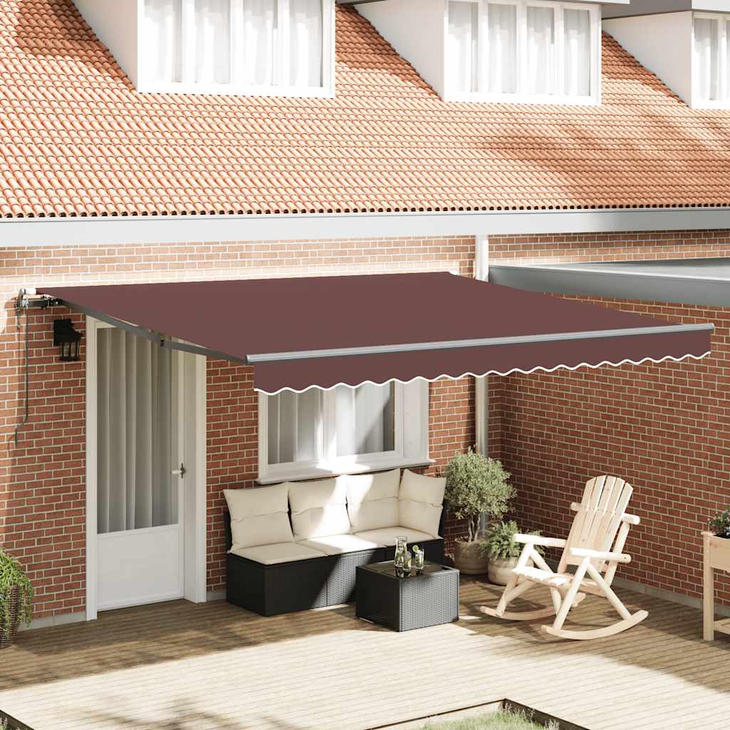 Luifel automatisch uittrekbaar 400x300 cm bruin is nu te koop bij PeponiXL, paradijselijk wonen!