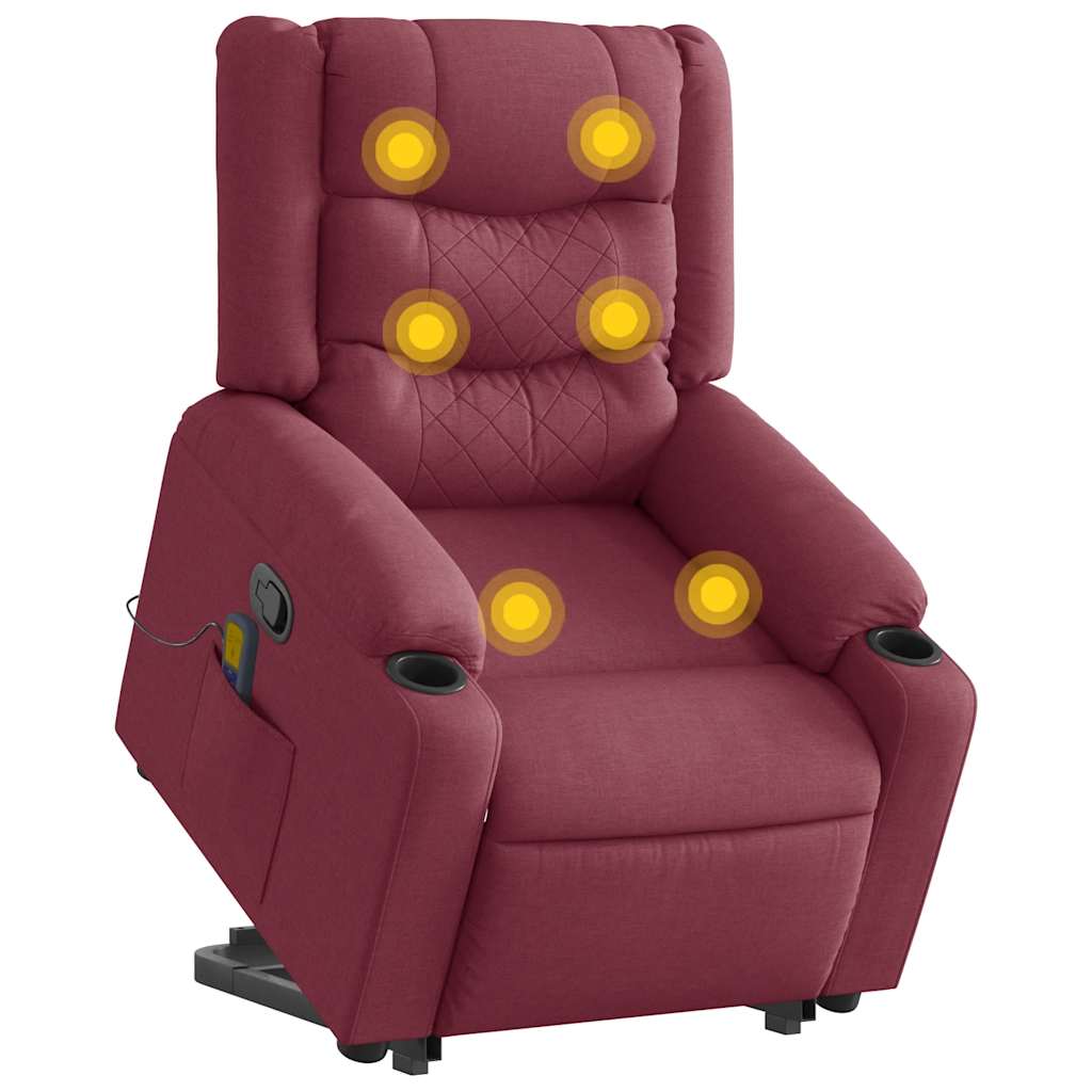 Sta-op-massagestoel verstelbaar stof wijnrood is nu te koop bij PeponiXL, paradijselijk wonen!