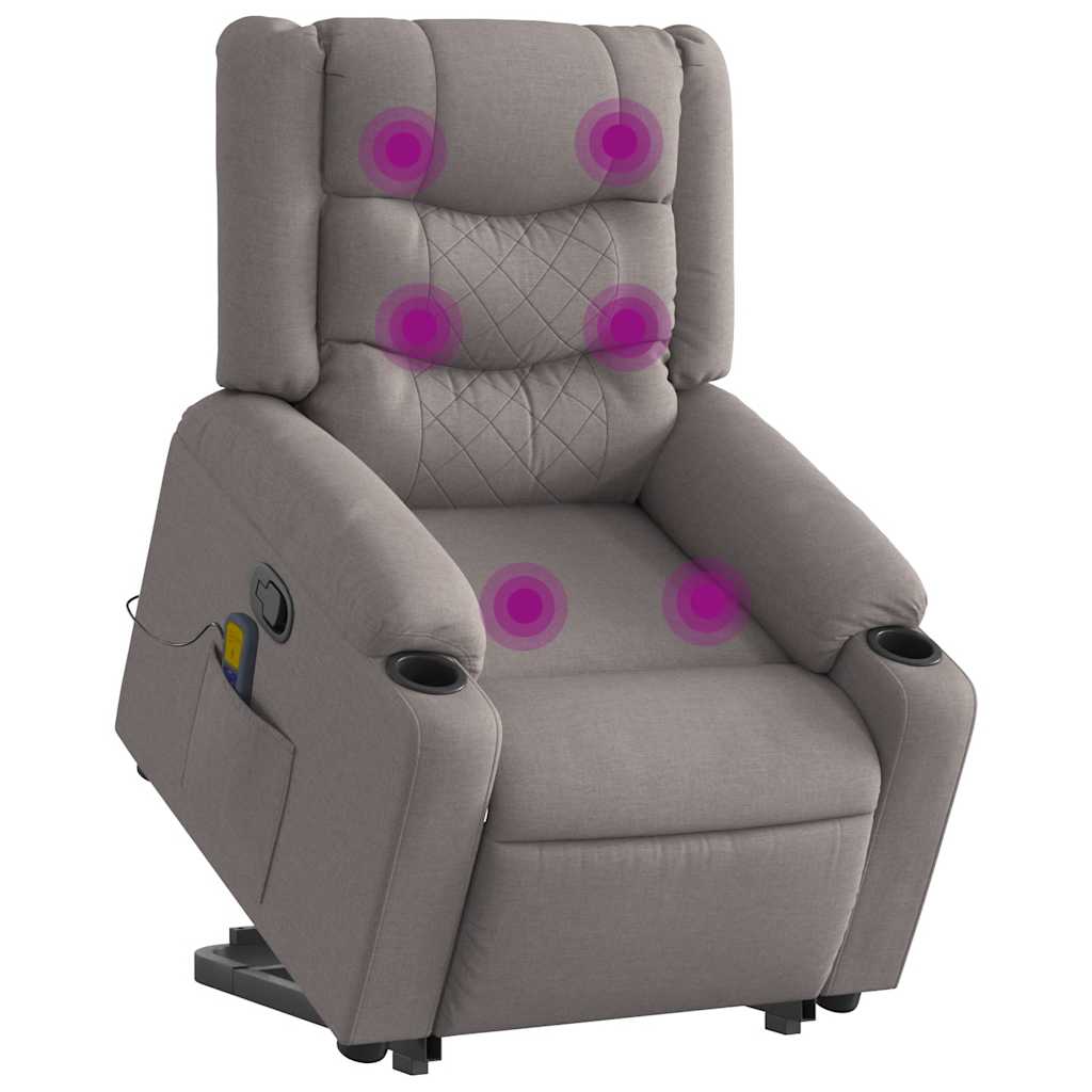 Sta-op-massagestoel verstelbaar stof taupe is nu te koop bij PeponiXL, paradijselijk wonen!