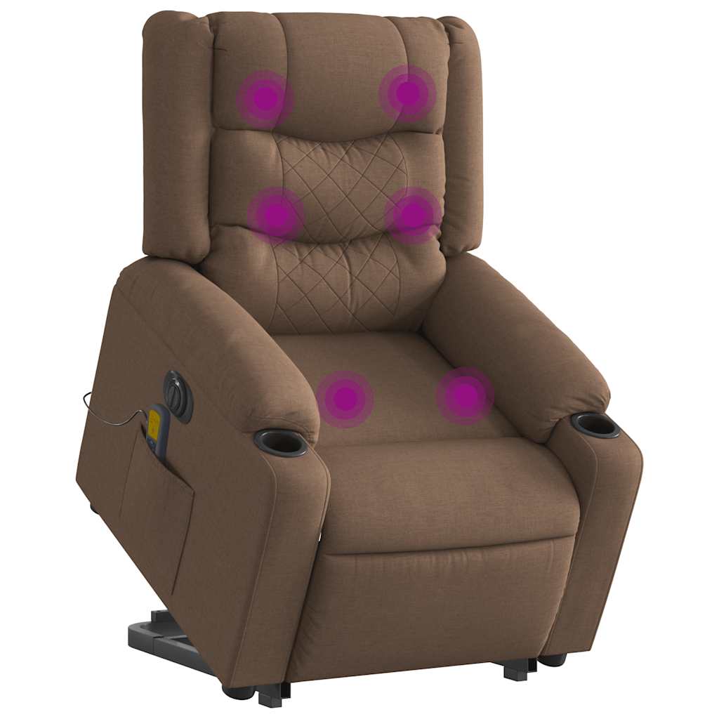 Sta-op-massagestoel elektrisch verstelbaar stof bruin is nu te koop bij PeponiXL, paradijselijk wonen!