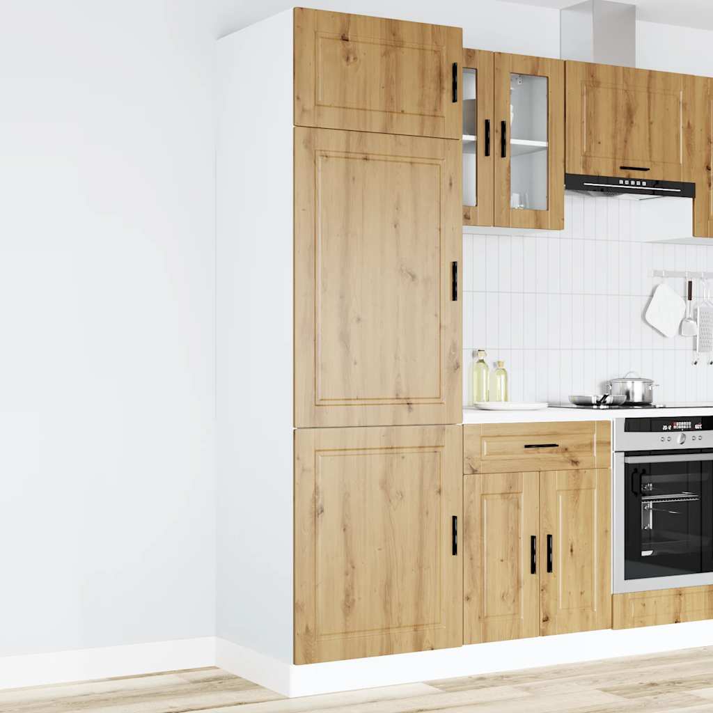 Keukenkast Porto bewerkt hout artisanaal eikenkleur is nu te koop bij PeponiXL, paradijselijk wonen!