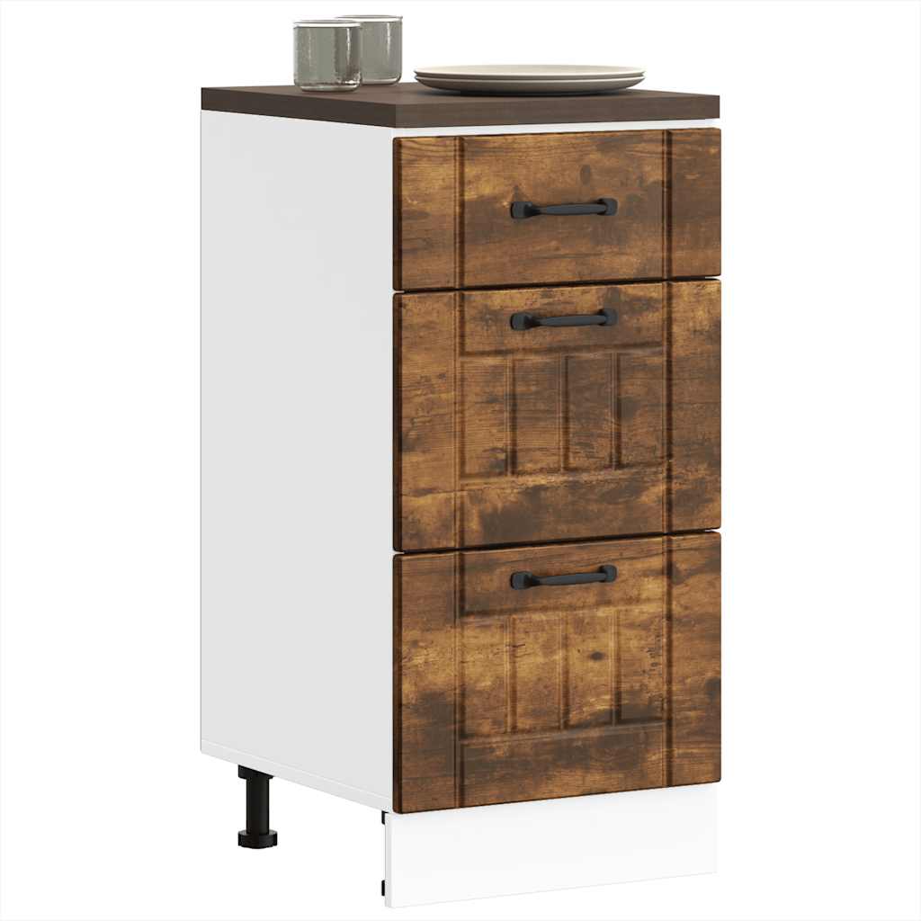 Onderkast Lucca bewerkt hout gerookt eikenkleurig is nu te koop bij PeponiXL, paradijselijk wonen!