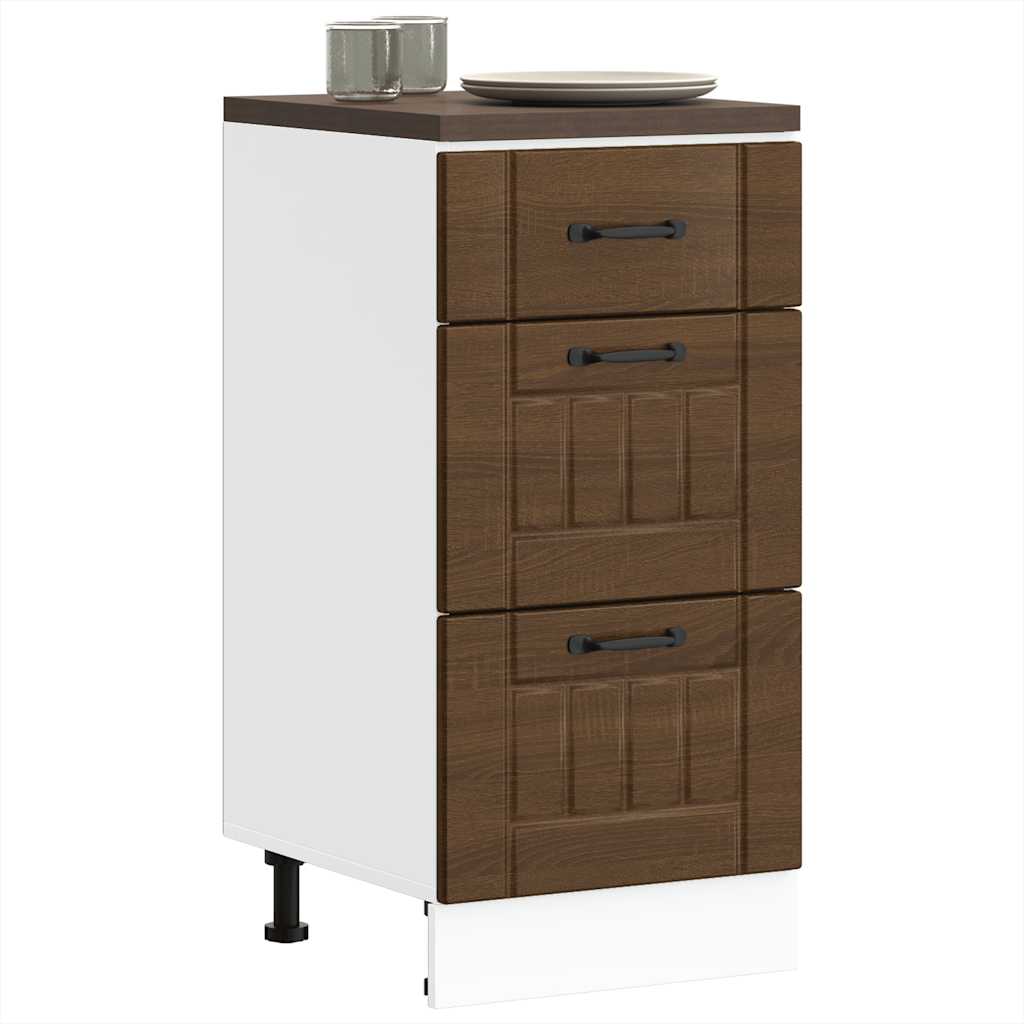 Onderkast Lucca bewerkt hout bruin eikenkleur is nu te koop bij PeponiXL, paradijselijk wonen!