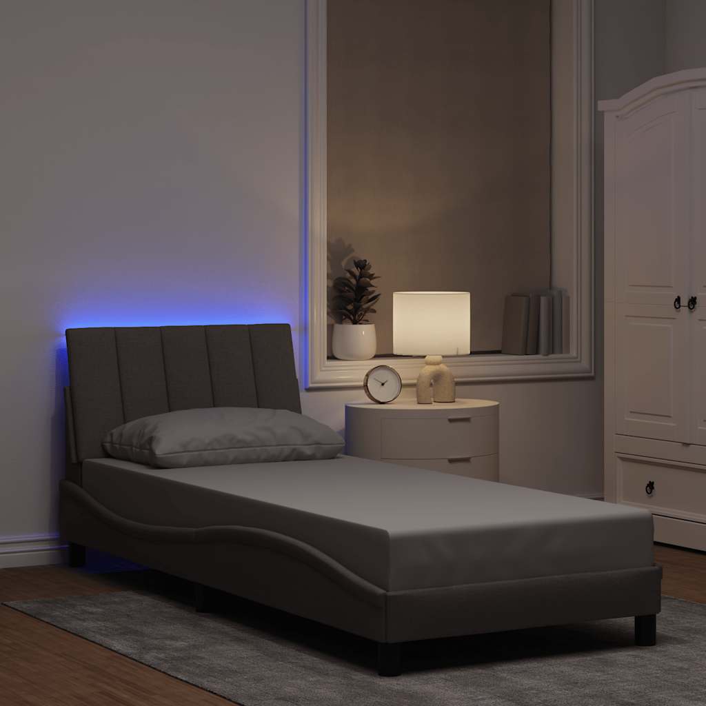 Bedframe zonder matras "Hanko" 90x200 cm stof taupe is nu te koop bij PeponiXL, paradijselijk wonen!