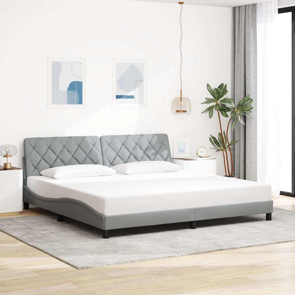 Bedframe zonder matras stof lichtgrijs 200x200 cm is nu te koop bij PeponiXL, paradijselijk wonen!