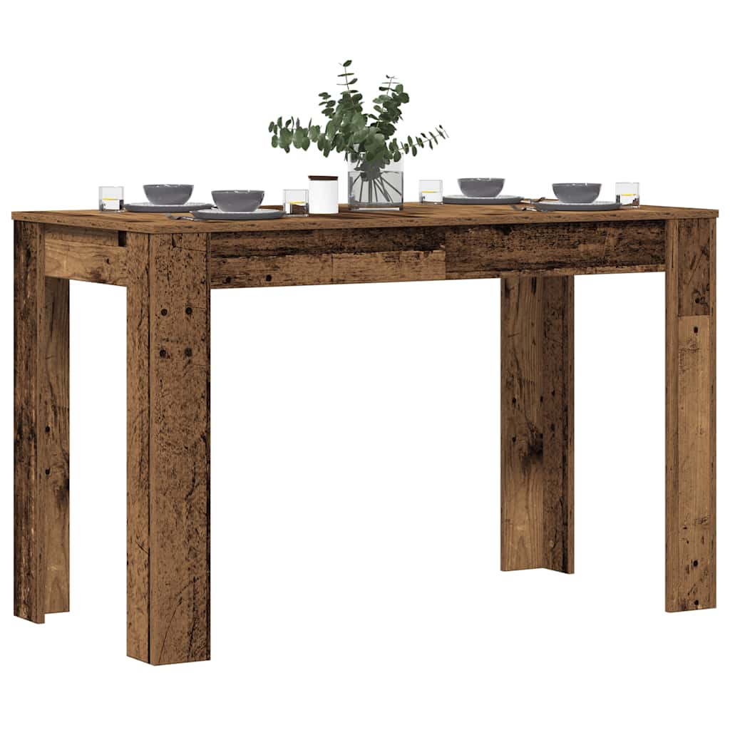 Eettafel 120x60x76 cm bewerkt hout oud houtkleurig is nu te koop bij PeponiXL, paradijselijk wonen!
