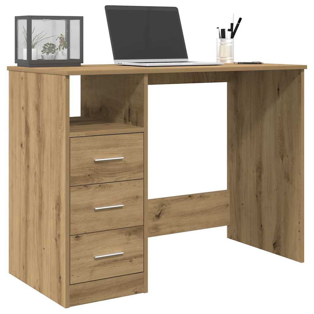 Bureau 102x50x76 cm bewerkt hout artisanaal eikenkleur is nu te koop bij PeponiXL, paradijselijk wonen!
