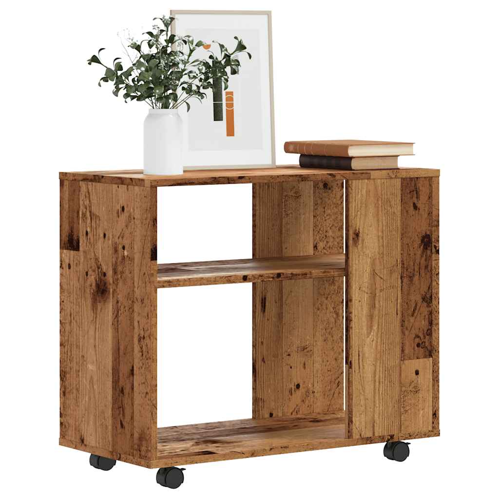 Bijzettafel 70x35x55 cm bewerkt hout oud houtkleurig is nu te koop bij PeponiXL, paradijselijk wonen!