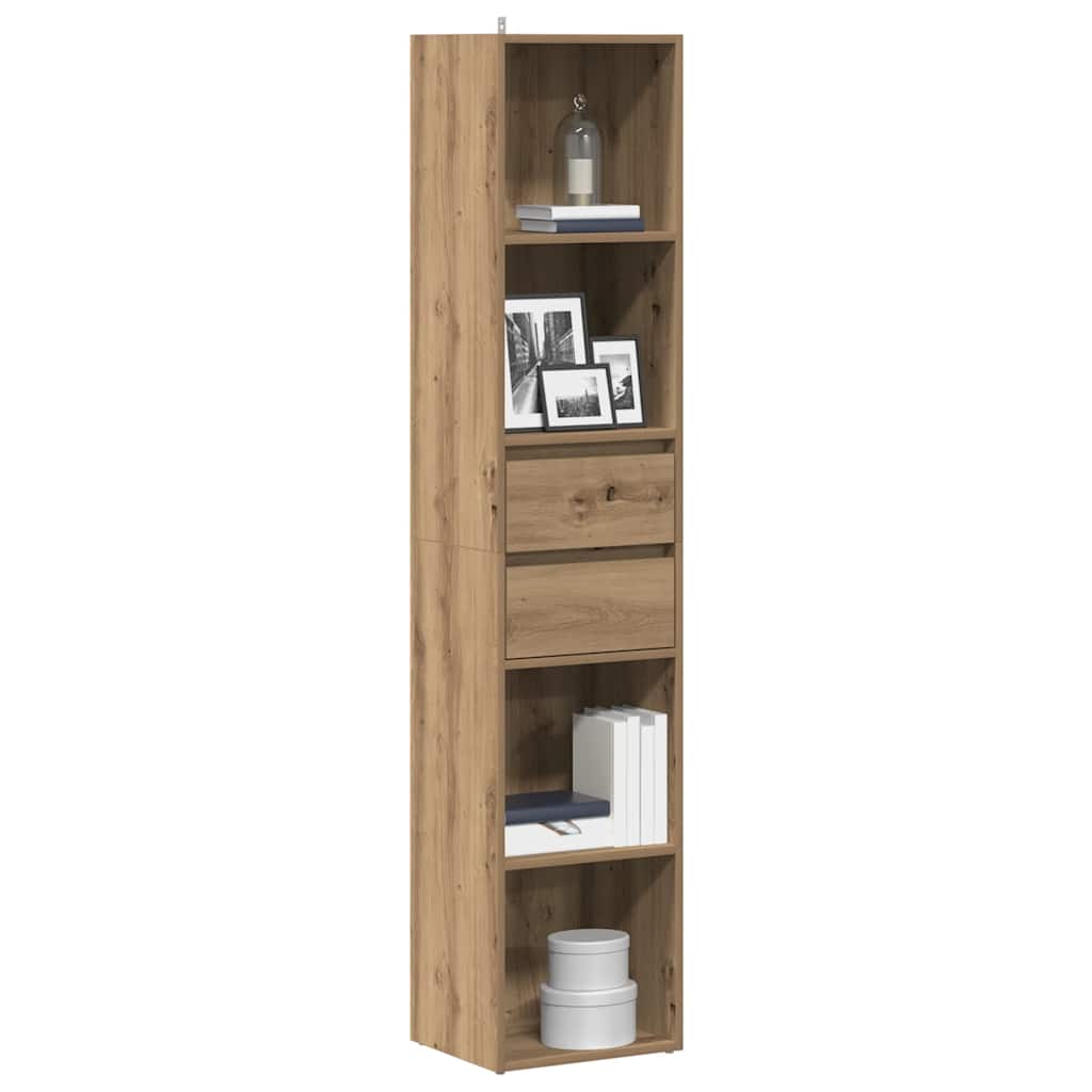 Boekenkast 36x30x171 cm bewerkt hout artisanaal eikenkleur is nu te koop bij PeponiXL, paradijselijk wonen!