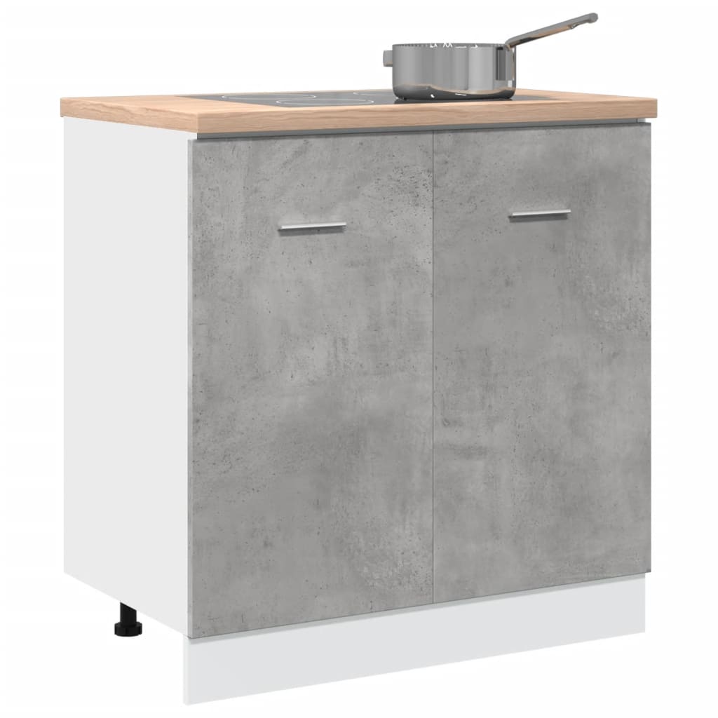 Wastafelonderkast Lyon 80x46x81,5 cm bewerkt hout betongrijs is nu te koop bij PeponiXL, paradijselijk wonen!