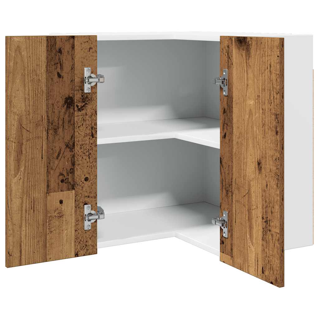 Hanghoekkast Lyon 57x57x60 cm bewerkt hout oud houtkleurig is nu te koop bij PeponiXL, paradijselijk wonen!