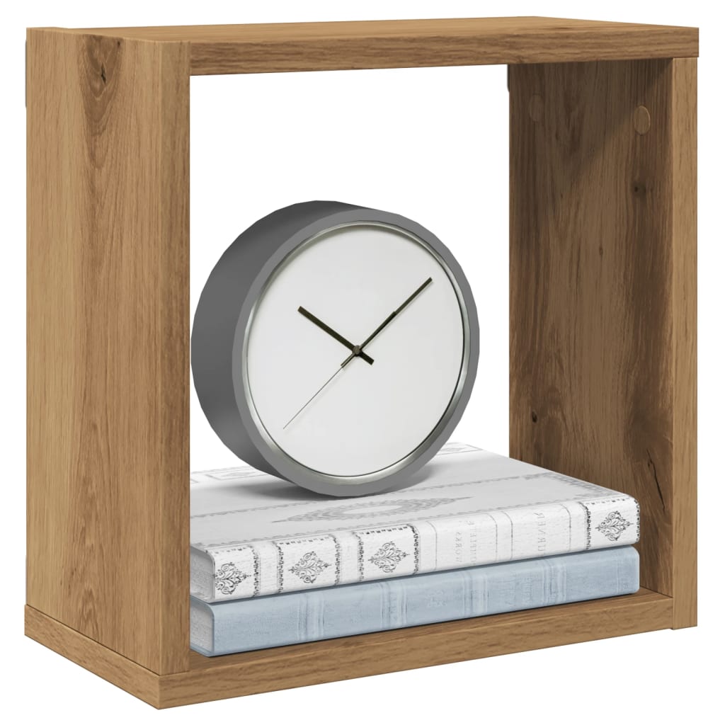 Wandschappen kubus 4st 30x15x30cm bewerkt hout artisanaal eiken is nu te koop bij PeponiXL, paradijselijk wonen!