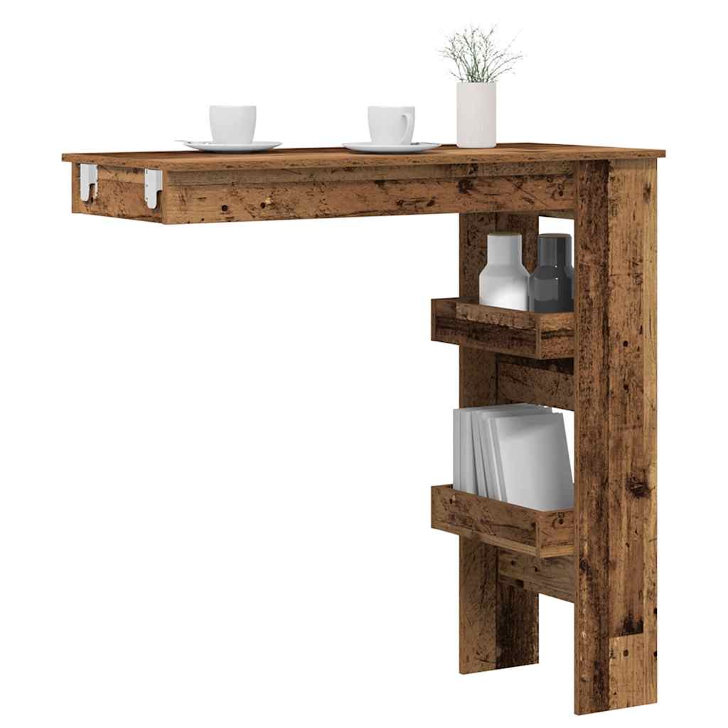 Bartafel wandgemonteerd 102x45x103,5 cm bewerkt hout oud hout is nu te koop bij PeponiXL, paradijselijk wonen!