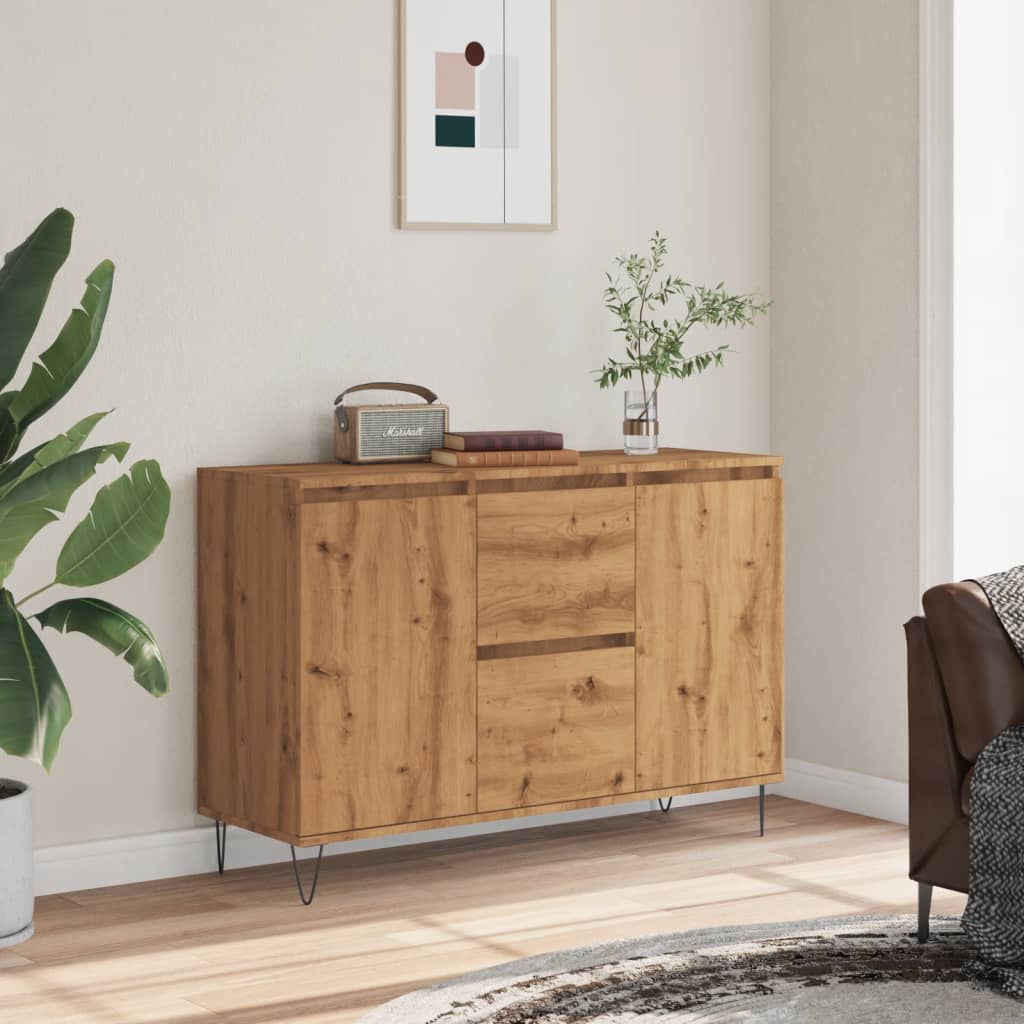Dressoir 101,5x35x70 cm bewerkt hout artisanaal eikenkleurig is nu te koop bij PeponiXL, paradijselijk wonen!