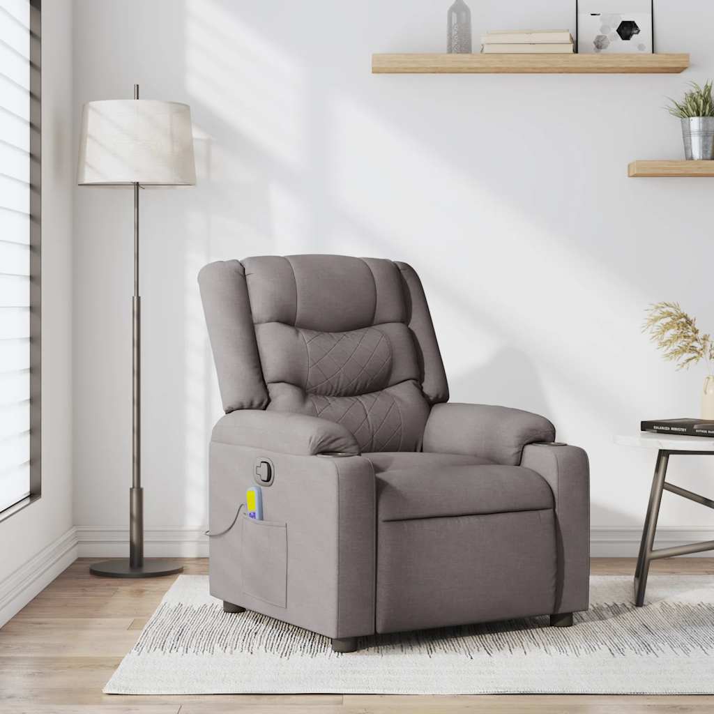 Massagestoel verstelbaar stof taupe is nu te koop bij PeponiXL, paradijselijk wonen!