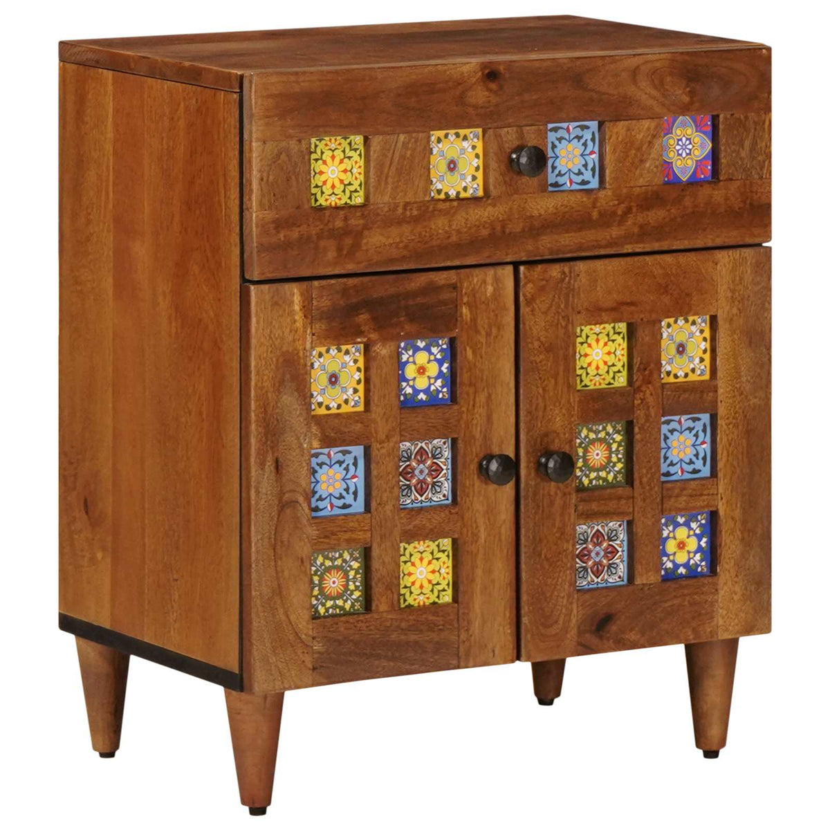 Nachtkastje met lade Bruin 50 x 33 x 60 cm Massief Mango Hout is nu te koop bij PeponiXL, paradijselijk wonen!