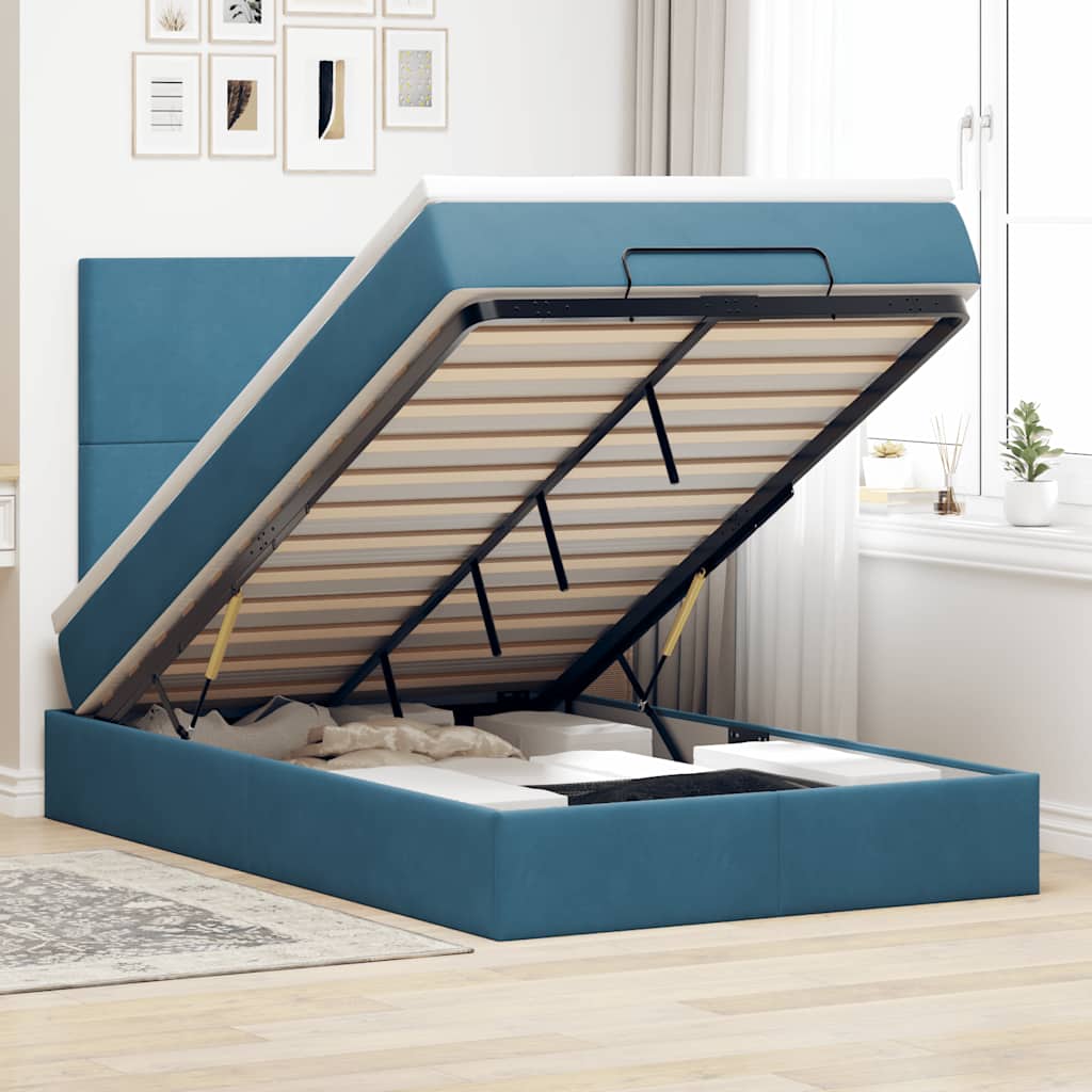 Ottoman bed met matrassen en LED's 120x190cm fluweel is nu te koop bij PeponiXL, paradijselijk wonen!