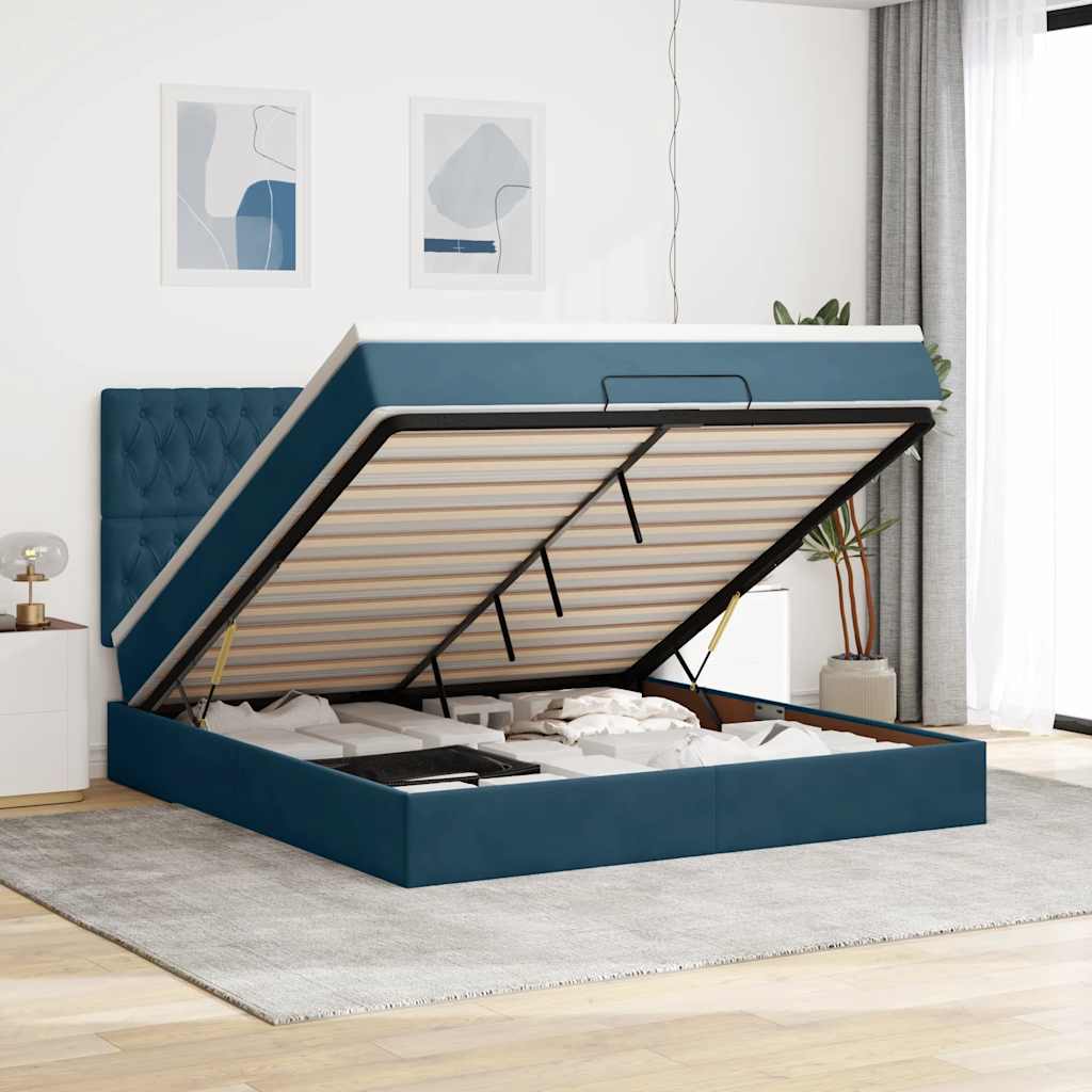 Ottoman bed met matrassen en LED's 180x200cm fluweel is nu te koop bij PeponiXL, paradijselijk wonen!