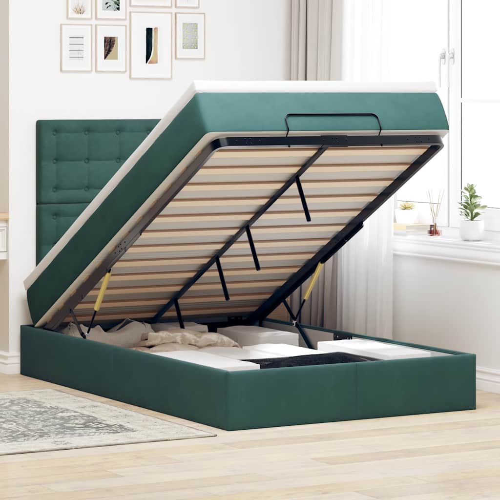 Ottoman bed met matrassen en LED's 120x200cm fluweel is nu te koop bij PeponiXL, paradijselijk wonen!
