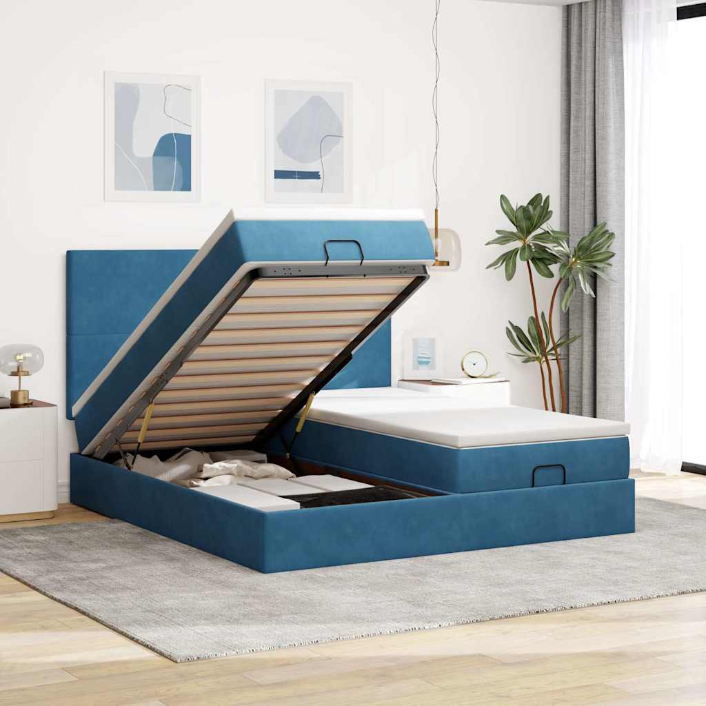 Ottoman bed met matrassen en LED's 180x200cm fluweel is nu te koop bij PeponiXL, paradijselijk wonen!