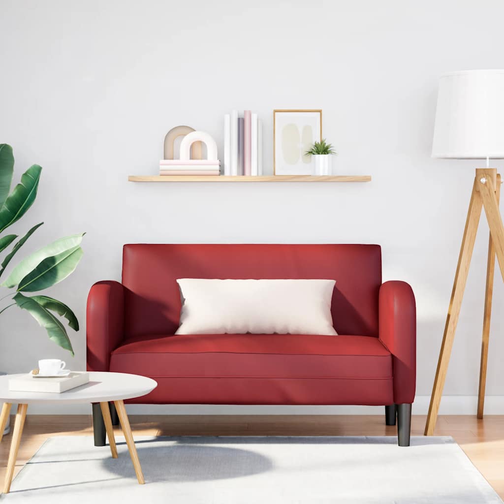 Loveseat bank 110 cm kunstleer wijnrood is nu te koop bij PeponiXL, paradijselijk wonen!