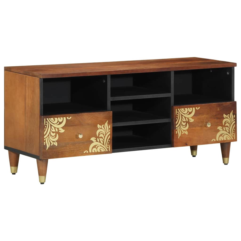 TV-kast Honingbruin 100 x 33 x 46 cm Massief Mango Hout is nu te koop bij PeponiXL, paradijselijk wonen!
